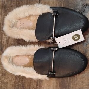 A New Day Slippers Mules Faux Fur Leather